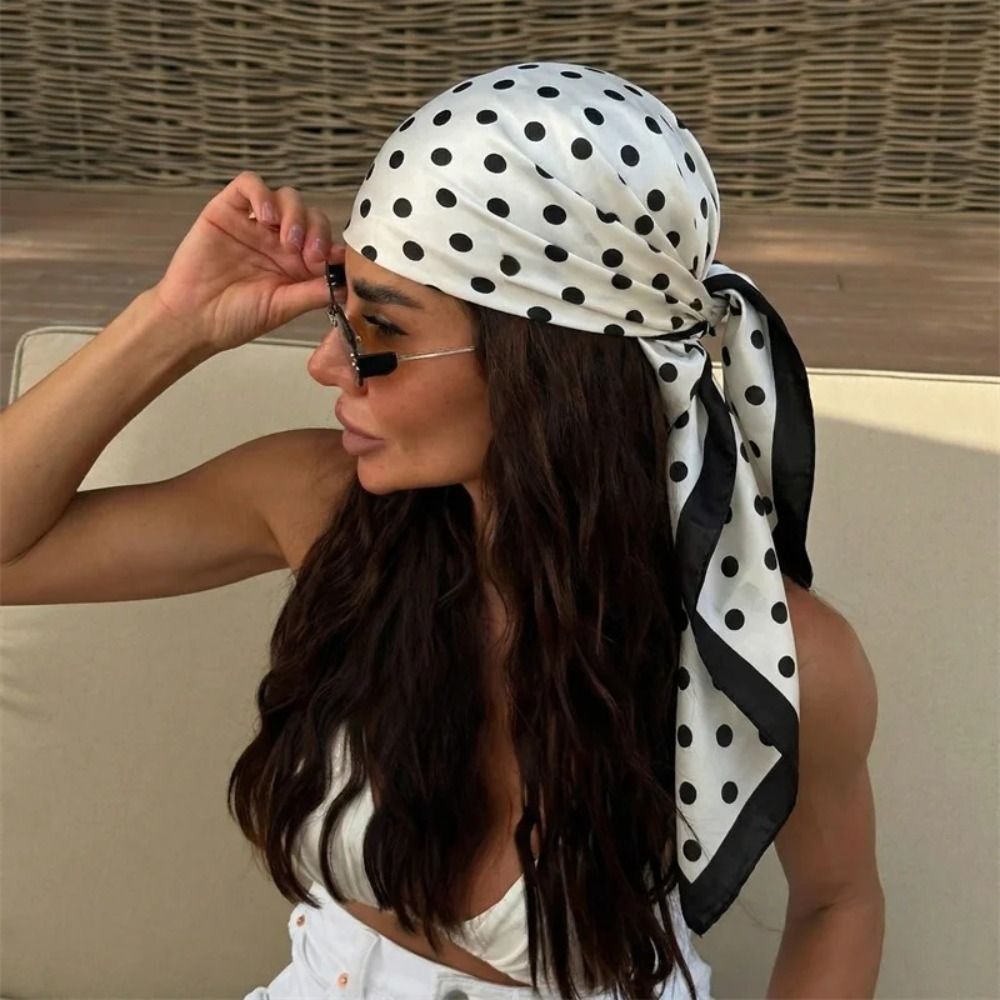 Women'S Korean Accessories - Elegant Printed Dot Print Scarf Geometric