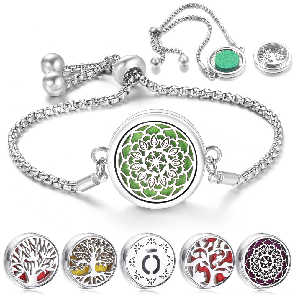 Women'S Essential Accessories - Trendy Flower Stainless Steel Pattern Aromatherapy