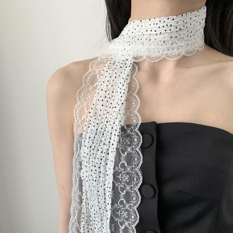 Women'S Korean Accessories - French Retro Long Stripe Polka Dot