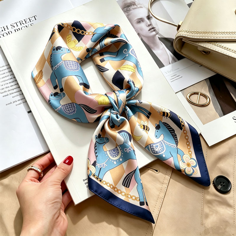 Women Accessories Brands - Ladies Handkerchiefs Hair Silk Scarf 70*70cm