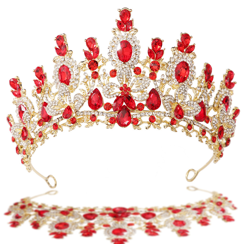 Women Jewelry Accessories For Black Dress - Baroque Princess Red Crystal Waterdrop Bridal