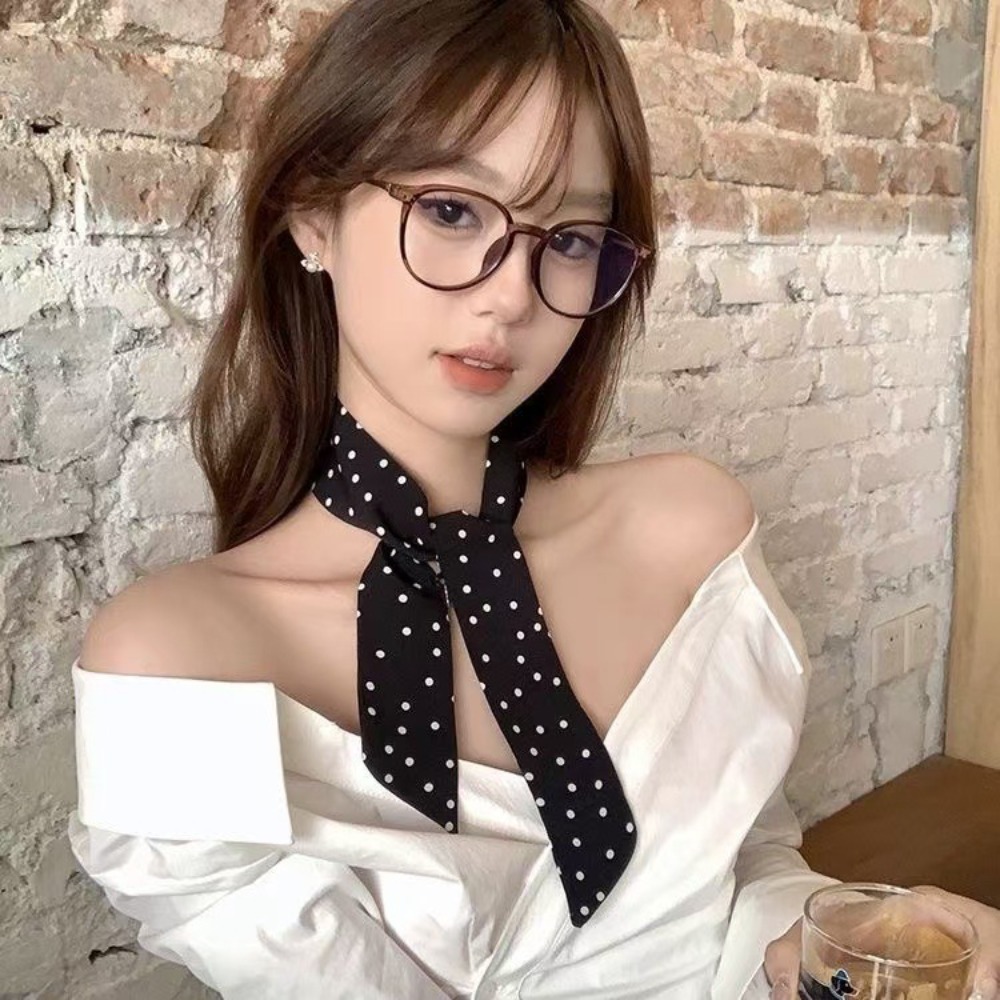 Women'S Korean Accessories - Fashion Polka Dot Narrow Edge Silk