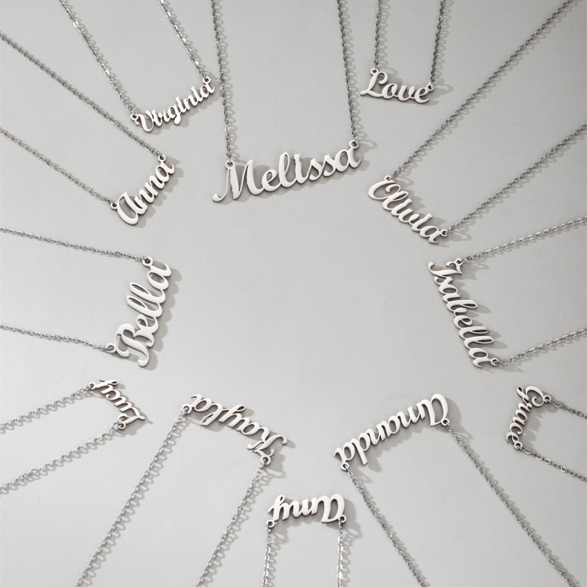 Women Accessories Name In English - 1 Steel English Name Necklace, Simple