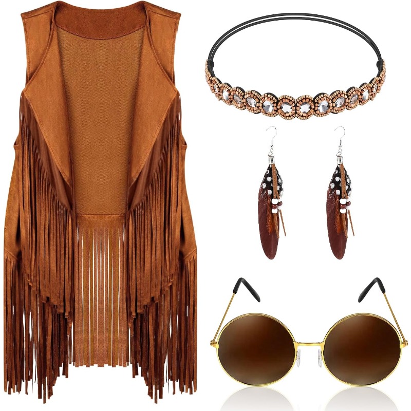 Women Accessories Earrings - 5 Pcs Hippie Costume Accessories for