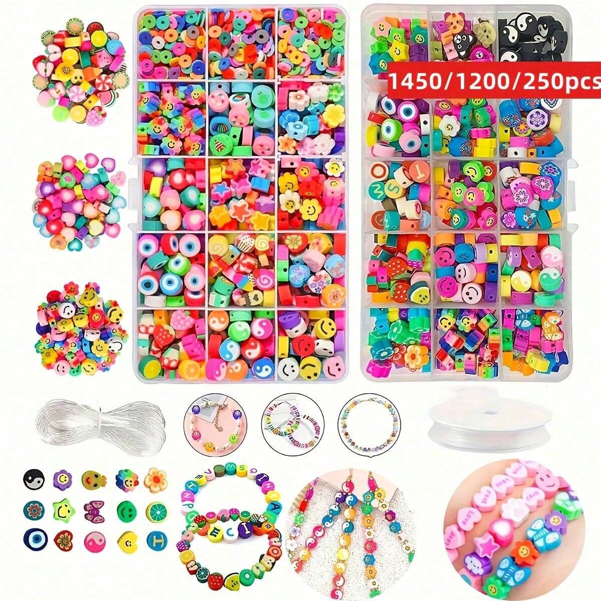 Women Accessories Bracelet - 1450/1200/250pcs Polymer Clay Beads Set, Box,
