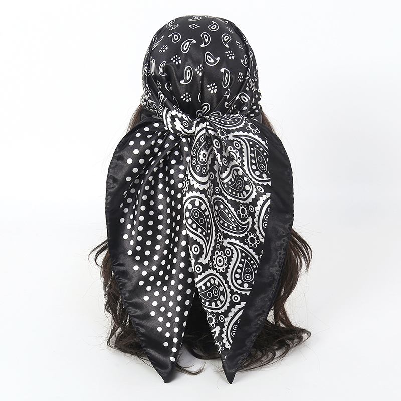 Women Accessories Brands - Handkerchiefs Hair Silk Scarf 90*90cm Print