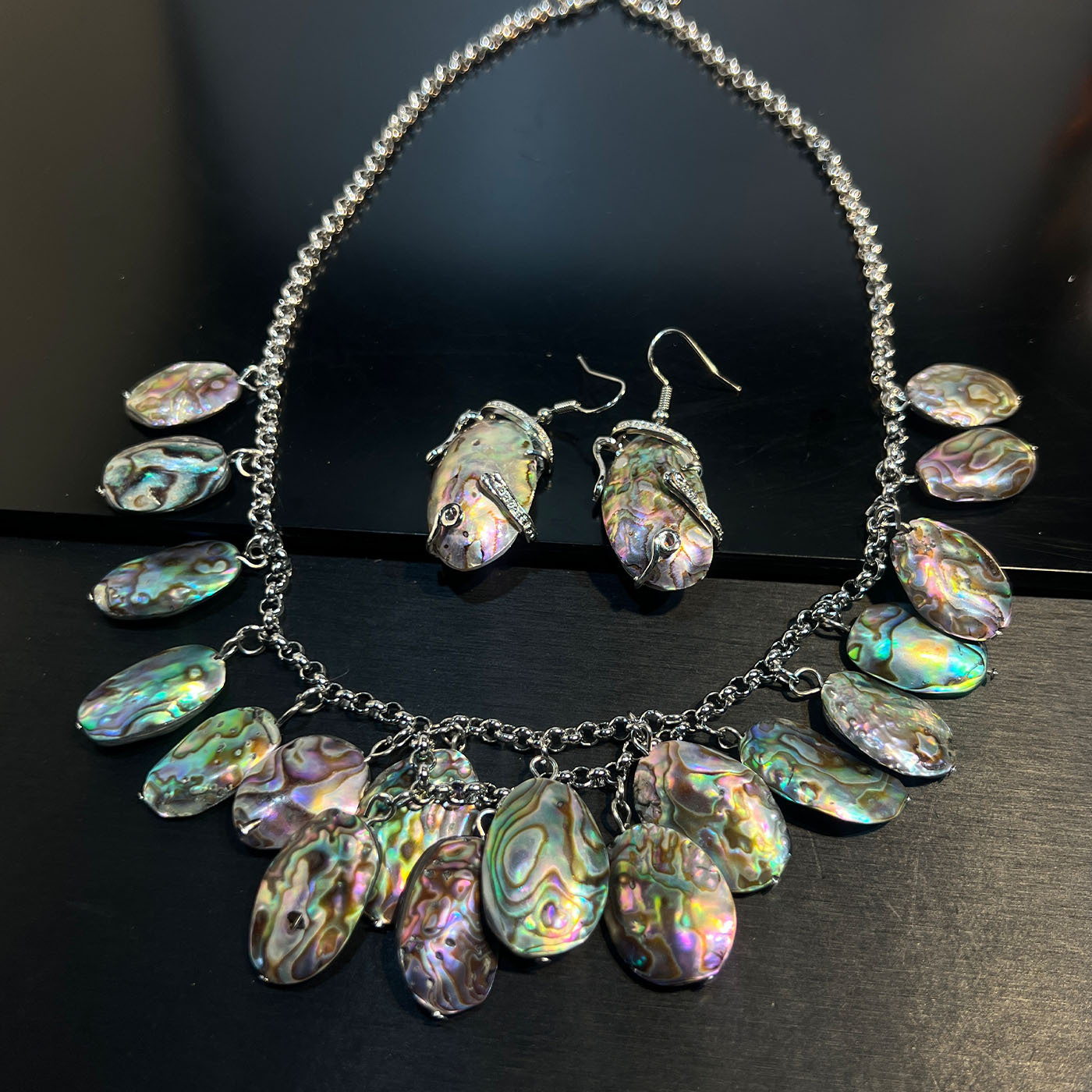 Women Jewelry Accessories For Black Dress - Set Jewelry Abalone white black sea