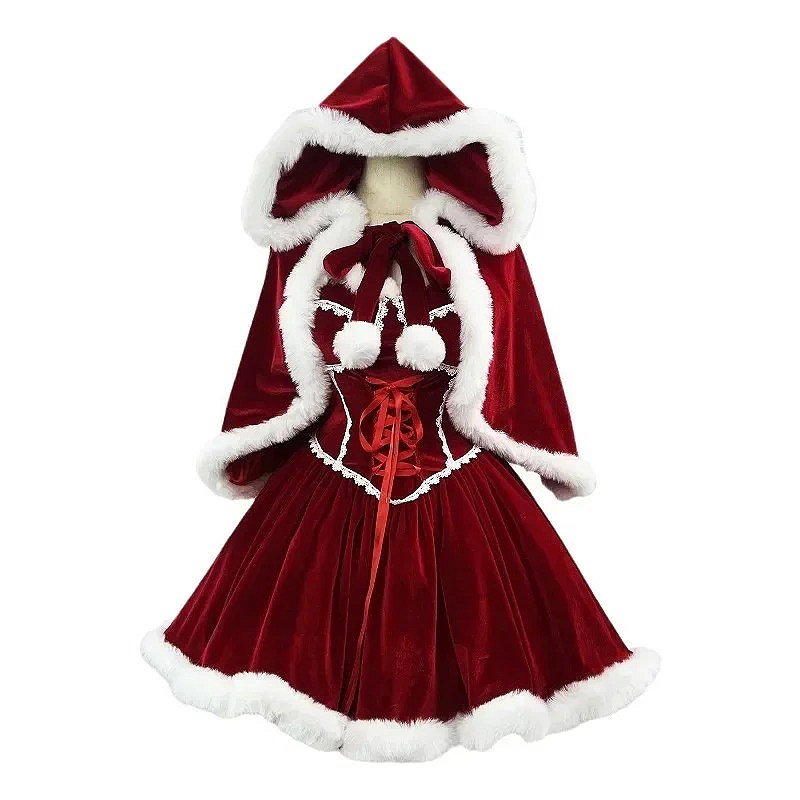 Women'S Vacation Accessories - New Year Red Dress Cloak Cosplay