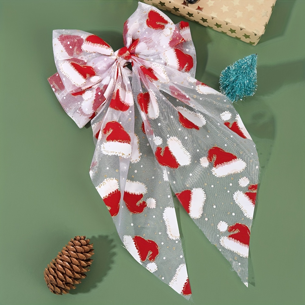 Women'S Essential Accessories - 1 piece Christmas tulle bow hair