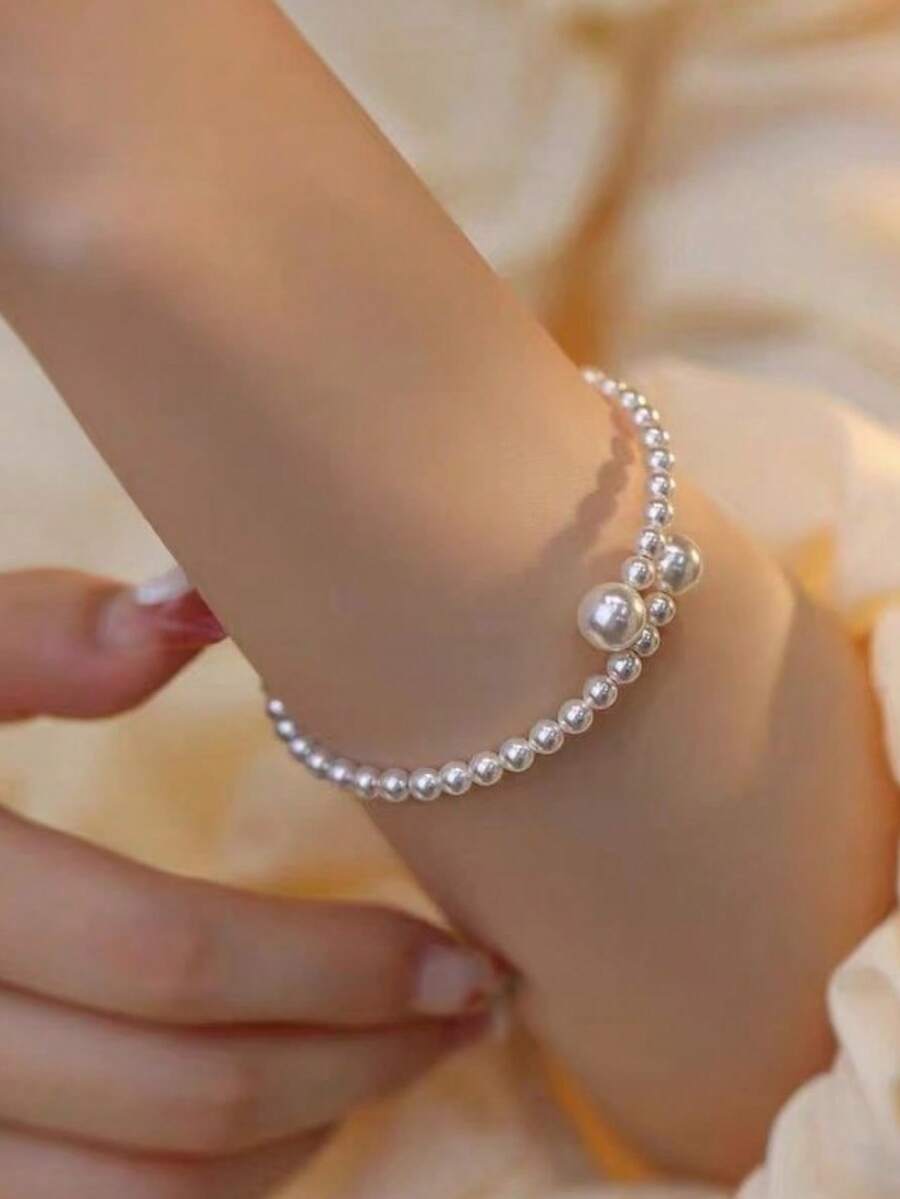 1pc Elegant Adjustable Faux Pe - Women Accessories Bracelet review and price
