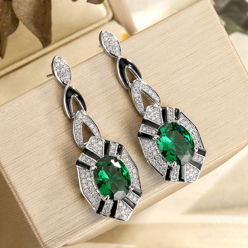 Art Deco Oval Cut Emerald Sapp - Women Jewelry Accessories For Black Dress review and price