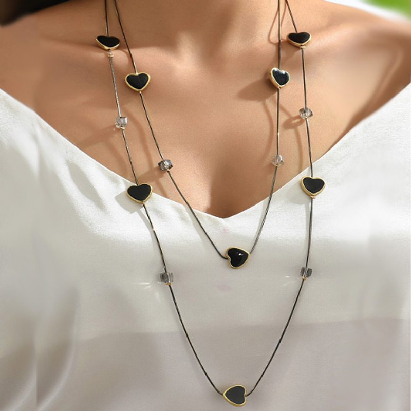 Multi Layers Black Beads Chain - Women Jewelry Accessories For Black Dress review and price