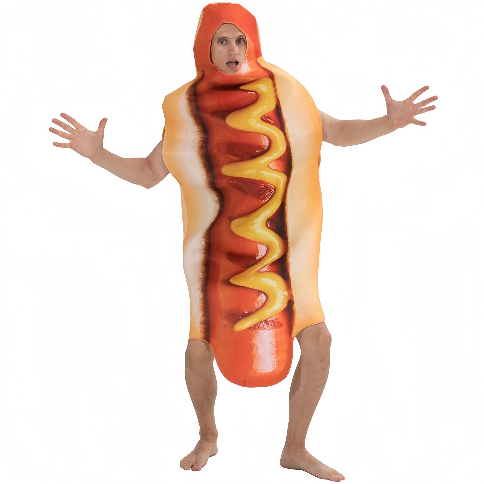 Funny 3D Print Hot Dog Hooded  - Women'S Vacation Accessories review and price