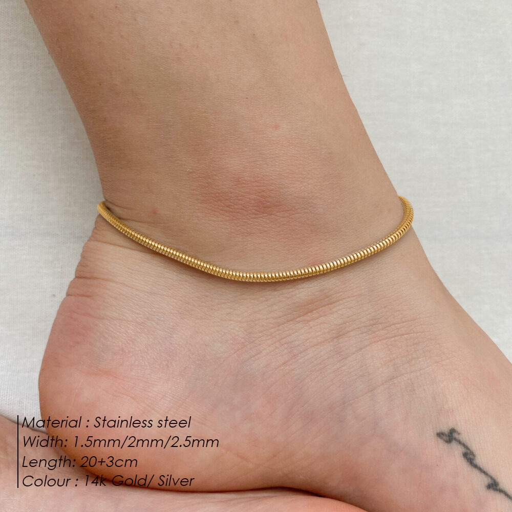 EMANCO Round Snake Chain Ankle - Women'S Essential Accessories review and price