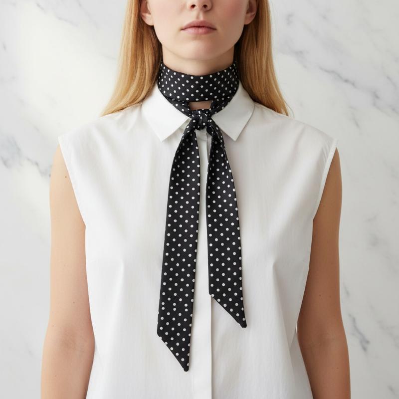 Fashion Polka Dot Silk Scarf V - Women'S Korean Accessories review and price