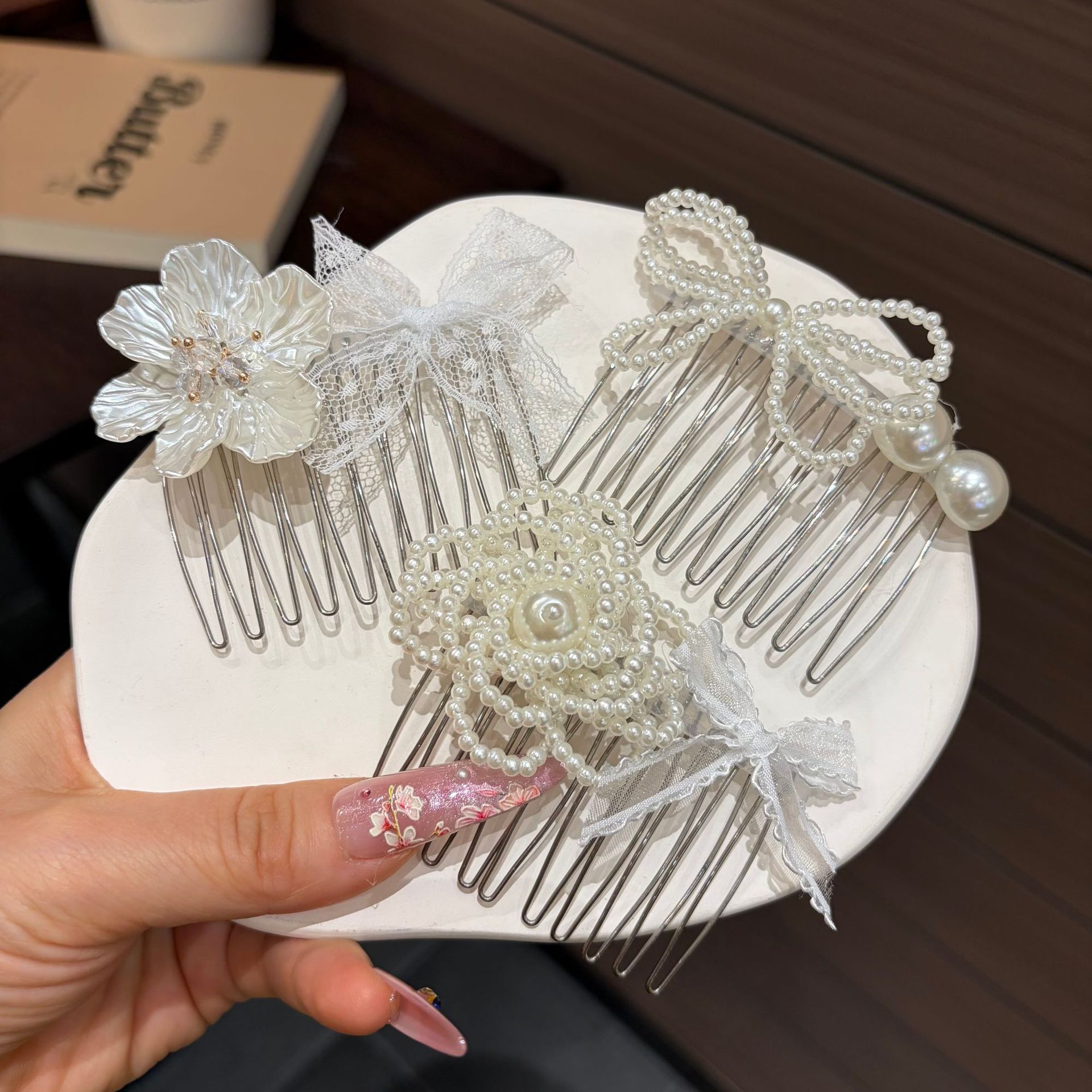 Fashionable floral pearl upsid - Women Accessories Trending review and price