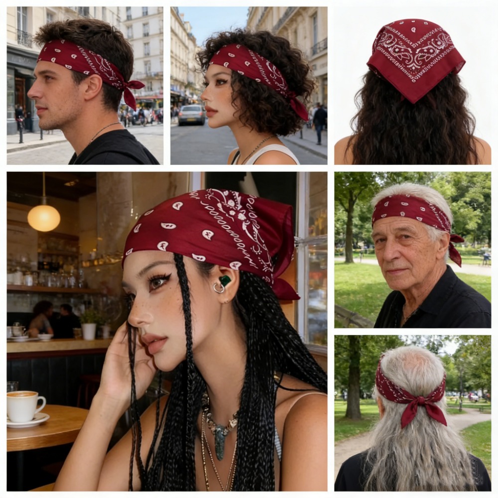 Retro Wine Red Square Bandana  - Women'S Accessories Go Outdoors review and price