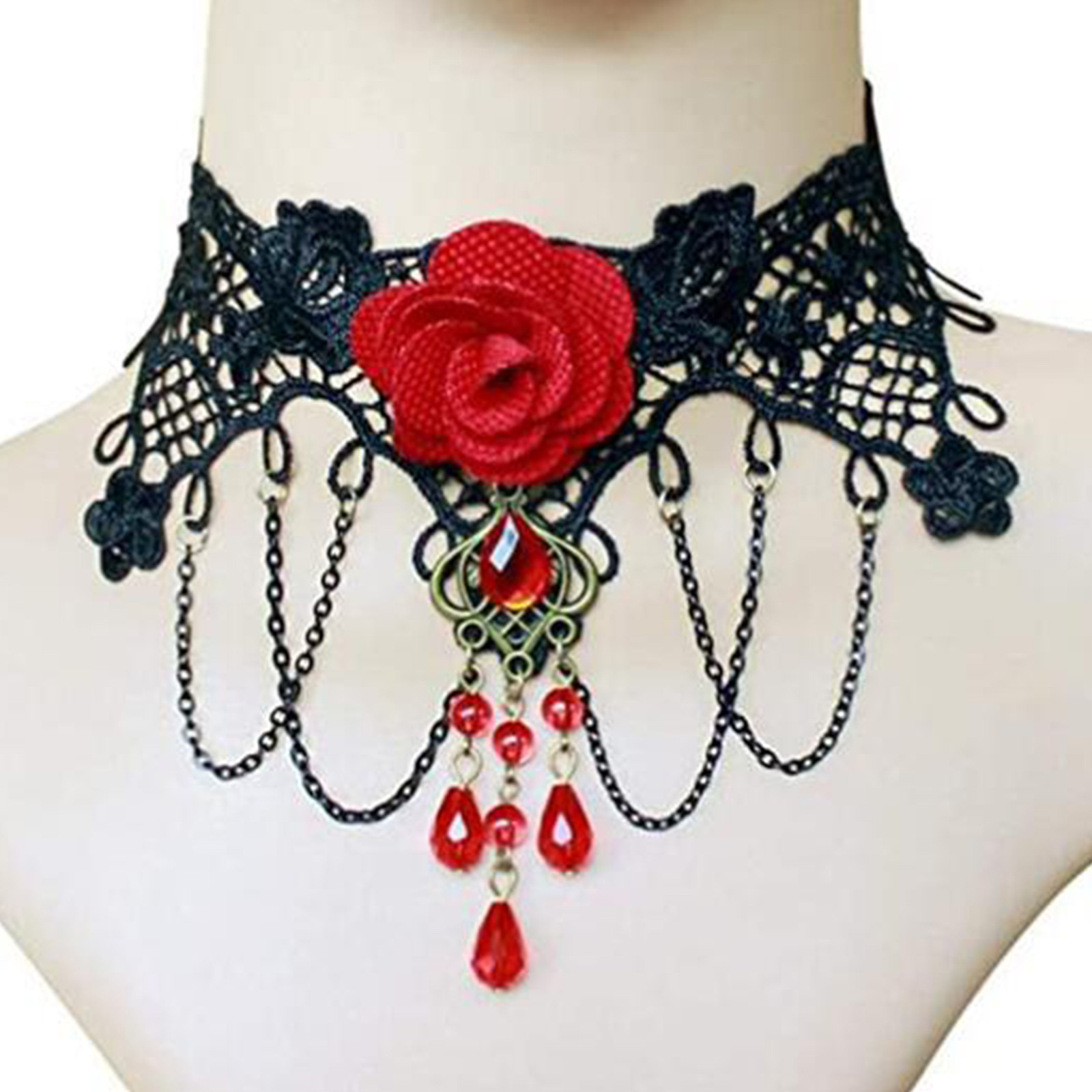 Court Gothic Black Lace Tie Ch - Women Jewelry Accessories For Black Dress review and price