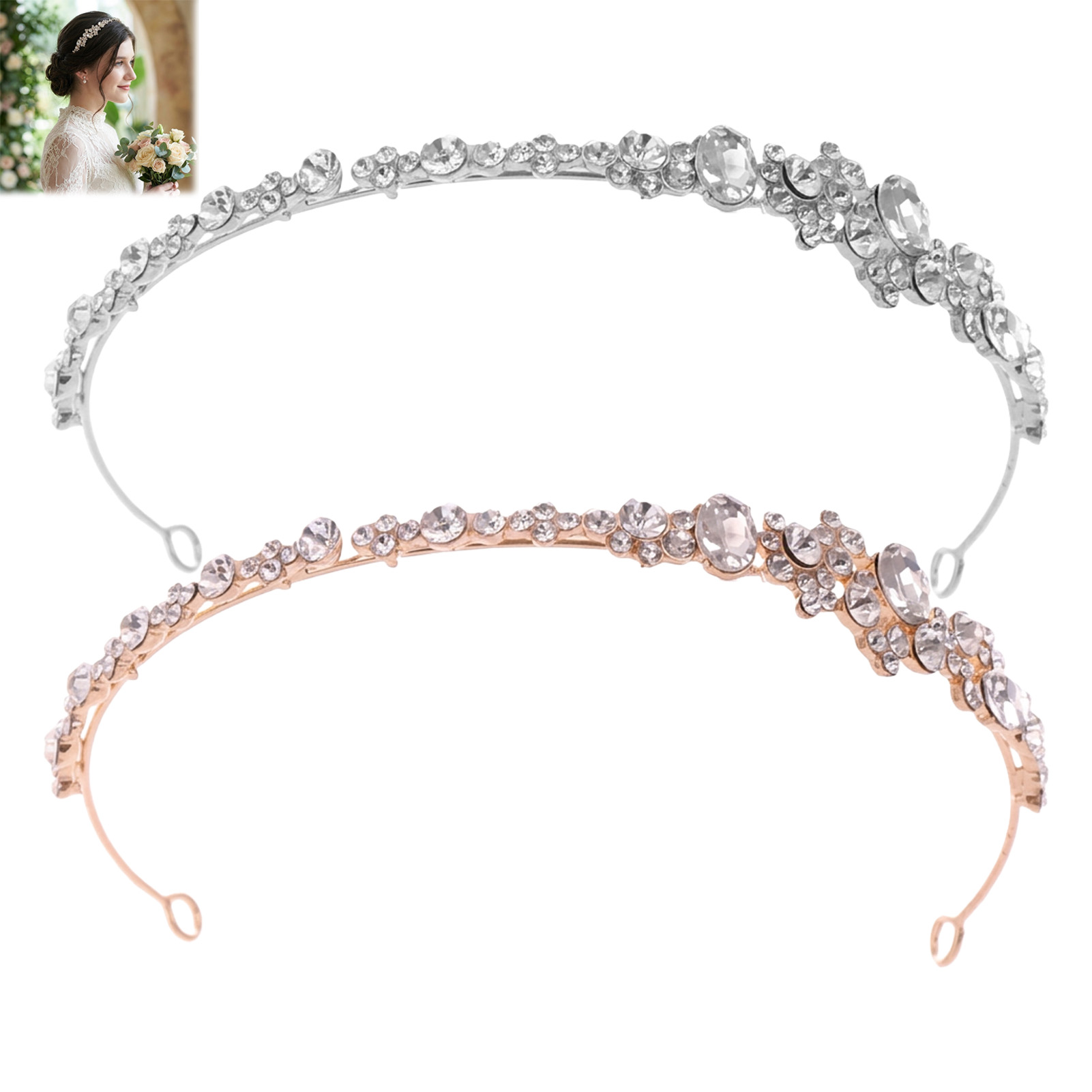 Alloy Rhinestone Crown Headban - Women Accessories For Wedding review and price
