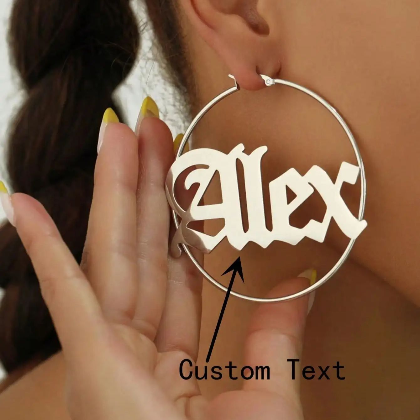 Custom Old English Name Hoop E - Women Accessories Name In English review and price