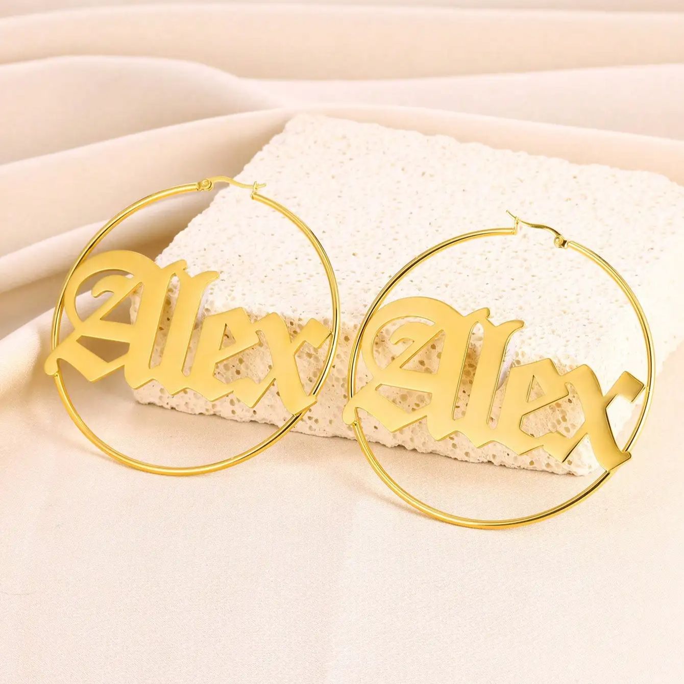 Custom Old English Name Hoop E - Women Accessories Name In English review and price