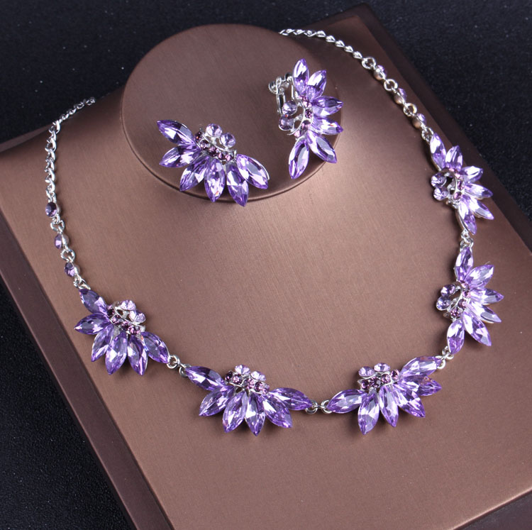 Noble Purple Crystal Bridal Je - Women Jewelry Accessories For Black Dress review and price