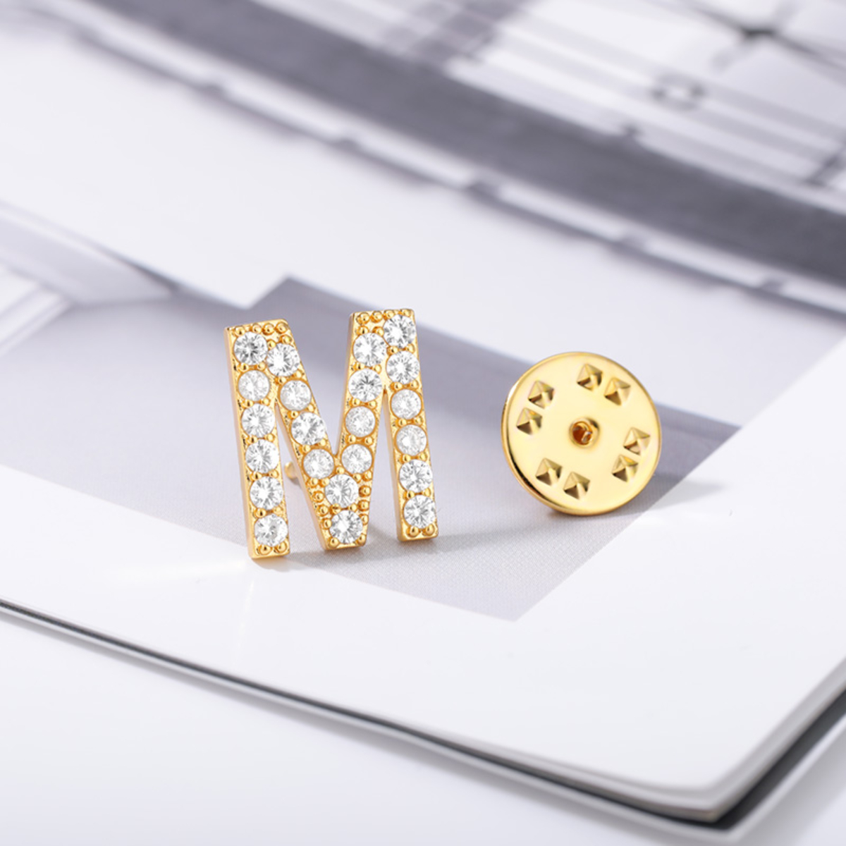 Shiny Zircon Letter Brooches F - Women Accessories Name In English review and price