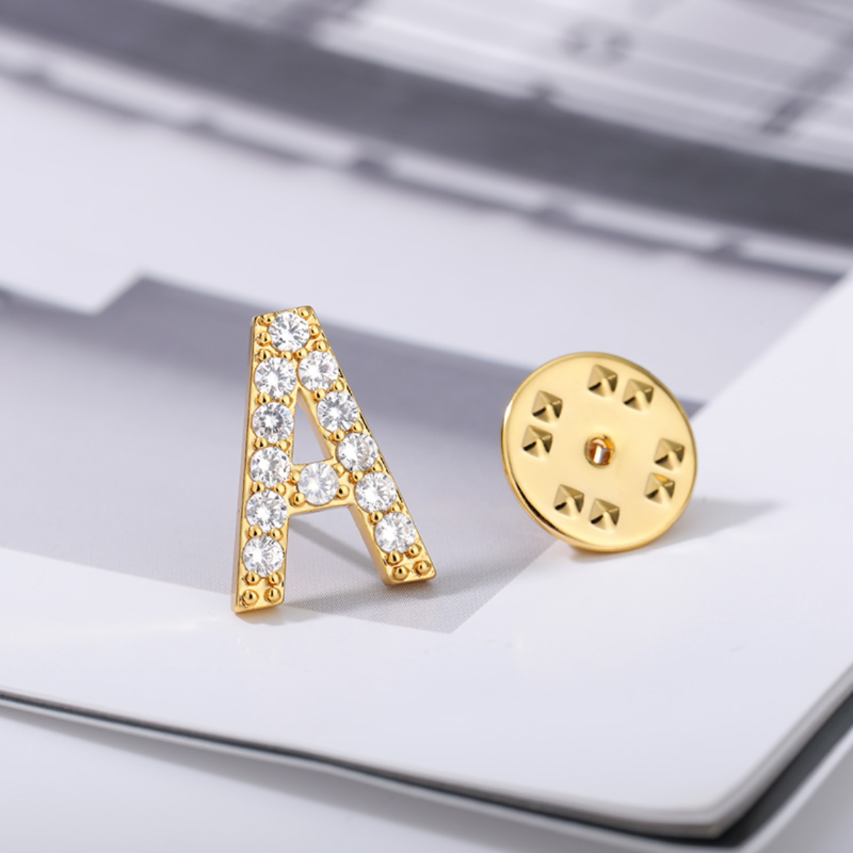 Shiny Zircon Letter Brooches F - Women Accessories Name In English review and price